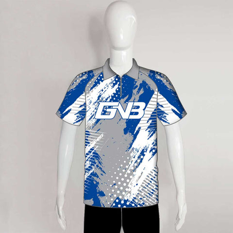 BJZ5 Grey Blue Abstract Cool Sublimated Custom Bowling Jerseys