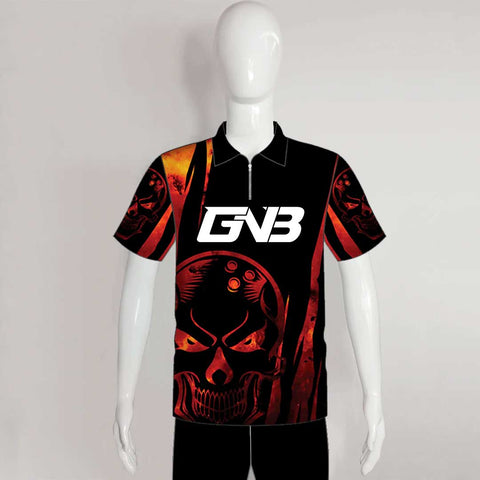 BJZ6 Bowling Ball Skull Sublimated Custom Bowling Jerseys