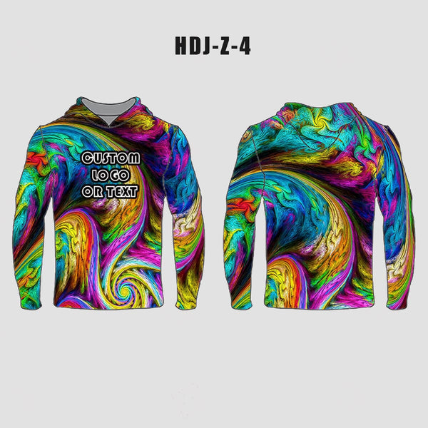 Trippy Swirl Shapes Custom EDM Rave Hoodie - YoungSpeeds
