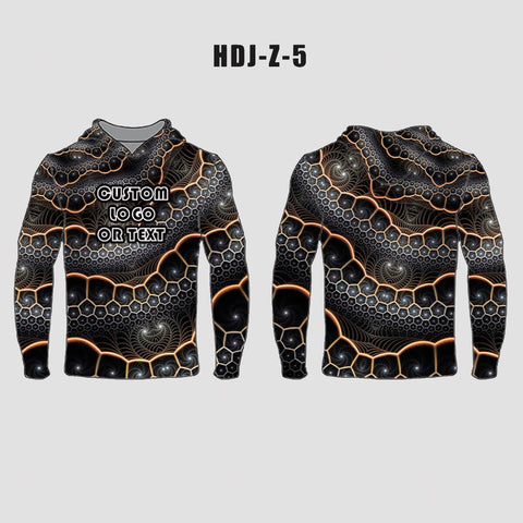 Gray Gold Trippy Fractal Funnel Pattern Custom EDM Rave Hoodie - YoungSpeeds