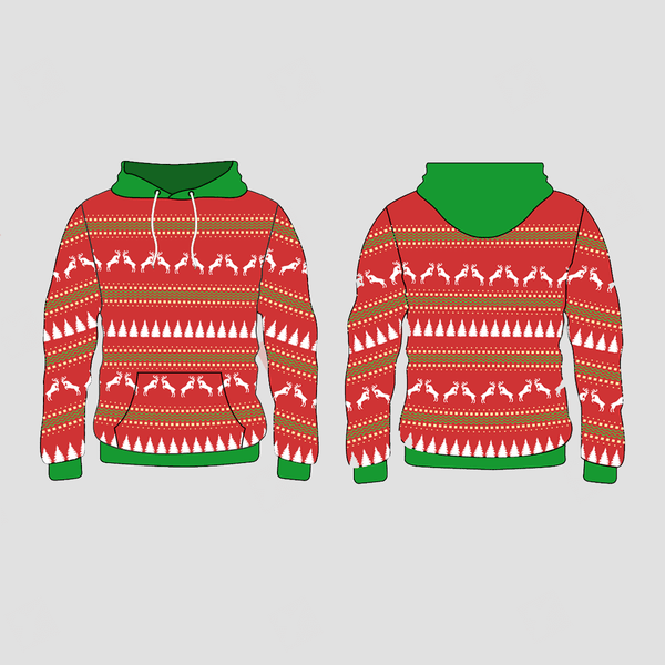 Xmas Trees and Deers Pattern Christmas Custom Hoodies Sweatshirts - YoungSpeeds