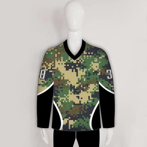 Urban Military Green Digital Camo Custom Made Hockey Jerseys - YoungSpeeds