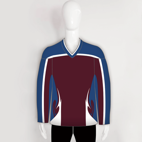YS55 Maroon/Blue/White Custom Ice Roller Hockey Jerseys Design - YoungSpeeds