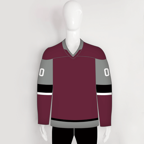 YS59 Maroon/Grey/Black Sublimated Custom Hockey Jerseys Design - YoungSpeeds