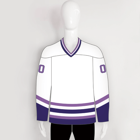 YS66 White/Purple Custom Ice Roller Hockey Jerseys Design - YoungSpeeds