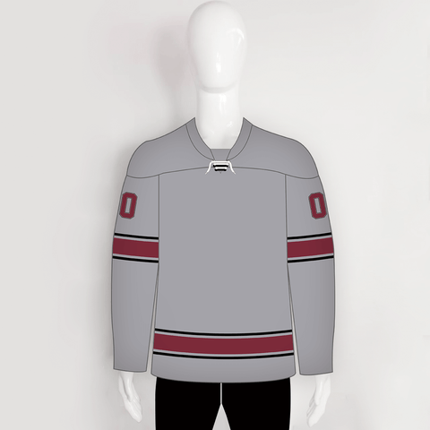 YS73 Grey/Red/Black Custom Ice Roller Blank Hockey Jerseys - YoungSpeeds