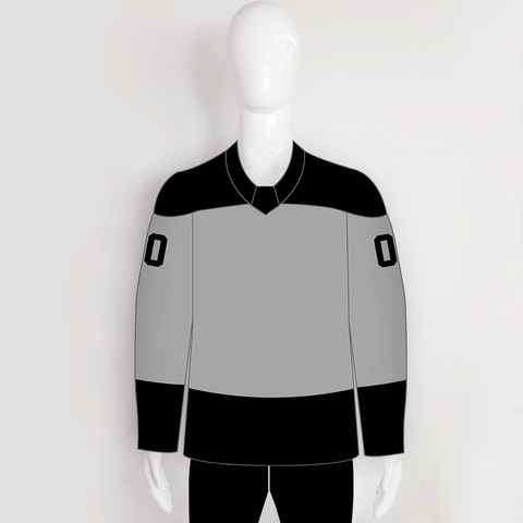YS74 Grey/Black Custom Ice Roller Blank Hockey Jerseys - YoungSpeeds